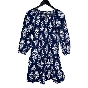 J.Crew Dress Floral Cotton Blend Poplin Raglan Tiered